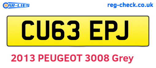 CU63EPJ are the vehicle registration plates.