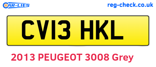 CV13HKL are the vehicle registration plates.