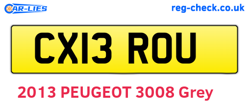 CX13ROU are the vehicle registration plates.