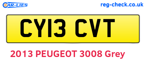 CY13CVT are the vehicle registration plates.