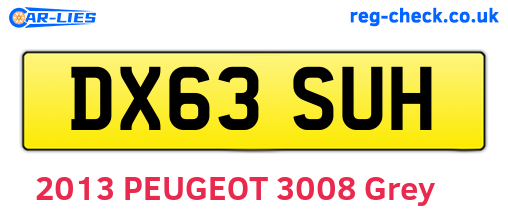 DX63SUH are the vehicle registration plates.