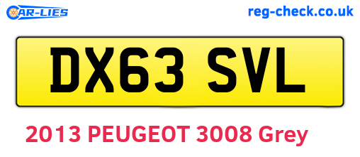DX63SVL are the vehicle registration plates.