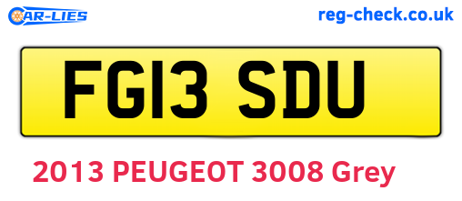 FG13SDU are the vehicle registration plates.