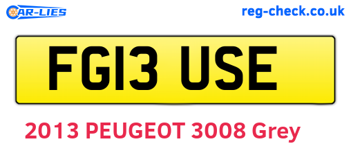 FG13USE are the vehicle registration plates.