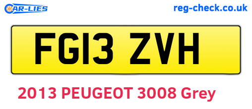 FG13ZVH are the vehicle registration plates.