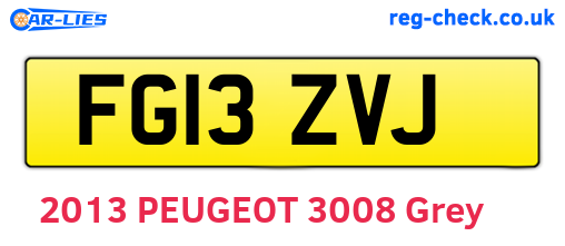 FG13ZVJ are the vehicle registration plates.