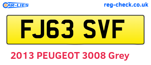 FJ63SVF are the vehicle registration plates.