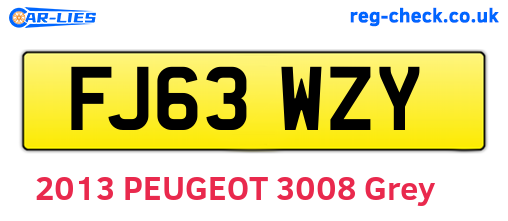 FJ63WZY are the vehicle registration plates.