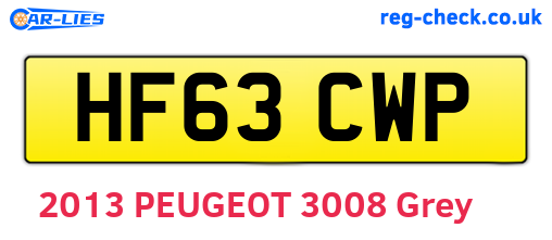 HF63CWP are the vehicle registration plates.