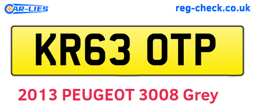 KR63OTP are the vehicle registration plates.