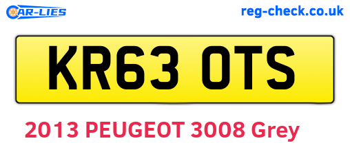 KR63OTS are the vehicle registration plates.