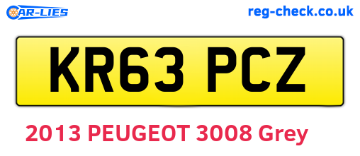 KR63PCZ are the vehicle registration plates.