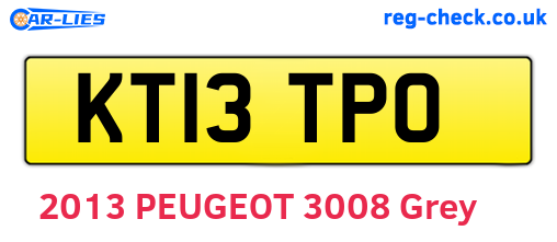 KT13TPO are the vehicle registration plates.