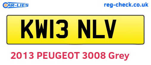 KW13NLV are the vehicle registration plates.