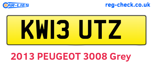 KW13UTZ are the vehicle registration plates.