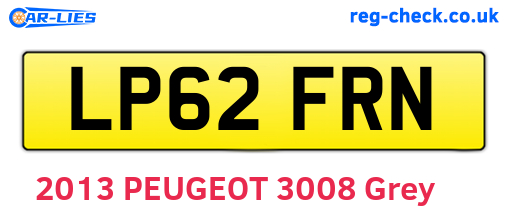 LP62FRN are the vehicle registration plates.