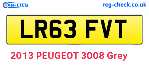 LR63FVT are the vehicle registration plates.
