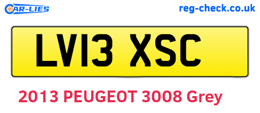 LV13XSC are the vehicle registration plates.