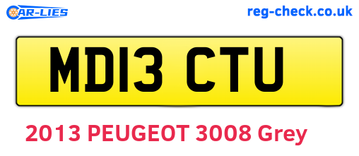 MD13CTU are the vehicle registration plates.