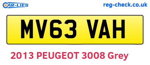 MV63VAH are the vehicle registration plates.