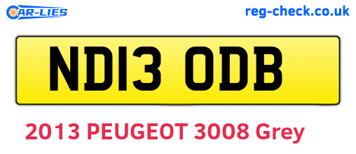 ND13ODB are the vehicle registration plates.