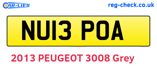 NU13POA are the vehicle registration plates.