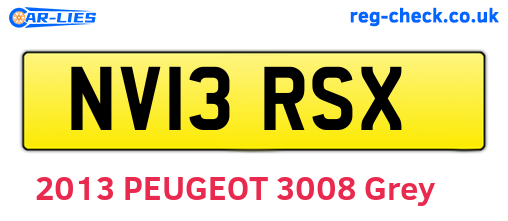 NV13RSX are the vehicle registration plates.