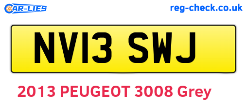 NV13SWJ are the vehicle registration plates.