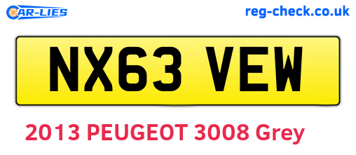 NX63VEW are the vehicle registration plates.