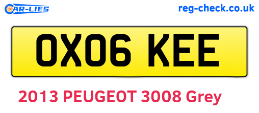 OX06KEE are the vehicle registration plates.