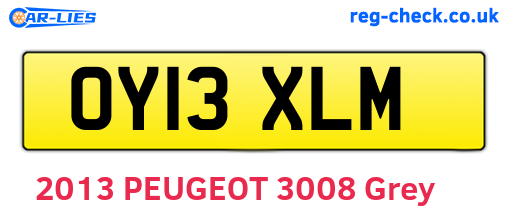 OY13XLM are the vehicle registration plates.