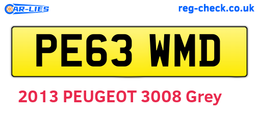 PE63WMD are the vehicle registration plates.