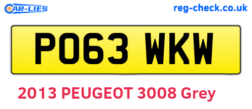 PO63WKW are the vehicle registration plates.