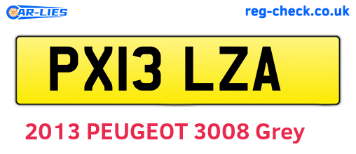 PX13LZA are the vehicle registration plates.