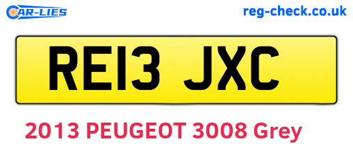 RE13JXC are the vehicle registration plates.