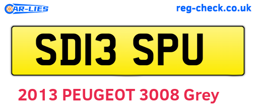 SD13SPU are the vehicle registration plates.