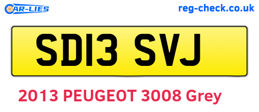 SD13SVJ are the vehicle registration plates.