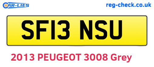 SF13NSU are the vehicle registration plates.