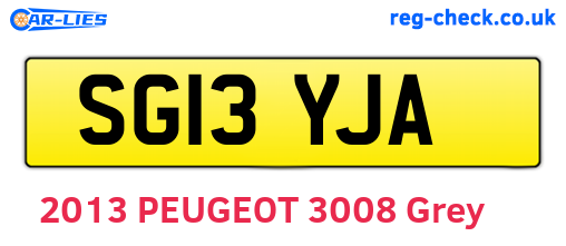 SG13YJA are the vehicle registration plates.