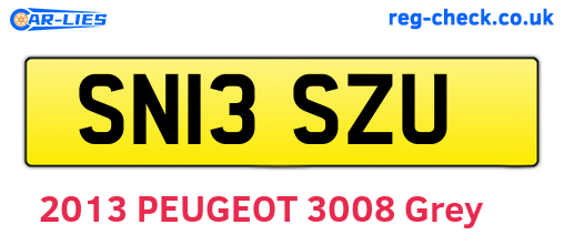 SN13SZU are the vehicle registration plates.