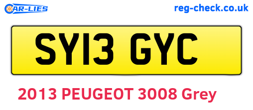 SY13GYC are the vehicle registration plates.