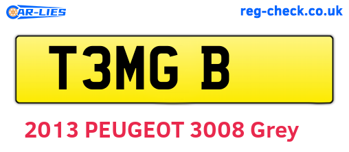 T3MGB are the vehicle registration plates.