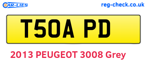 T50APD are the vehicle registration plates.