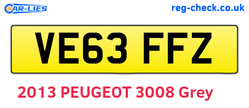 VE63FFZ are the vehicle registration plates.