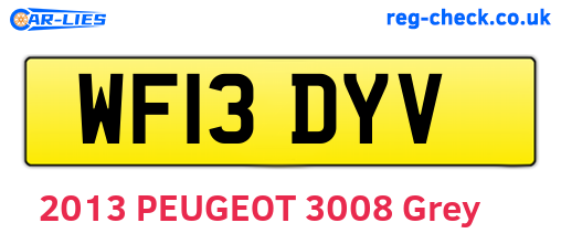 WF13DYV are the vehicle registration plates.
