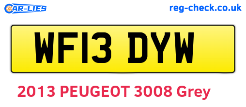 WF13DYW are the vehicle registration plates.