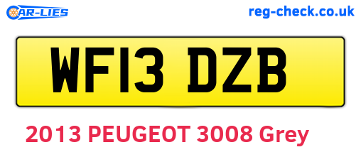 WF13DZB are the vehicle registration plates.