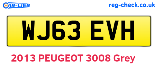 WJ63EVH are the vehicle registration plates.