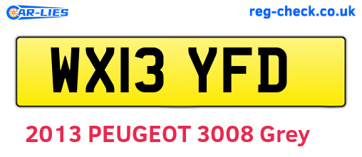WX13YFD are the vehicle registration plates.