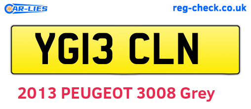 YG13CLN are the vehicle registration plates.